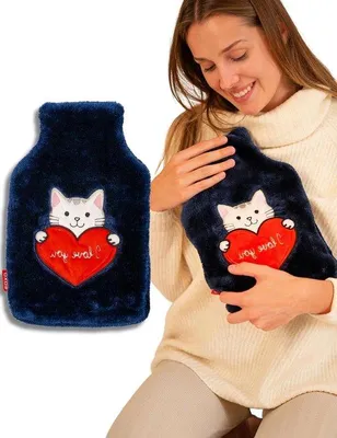 Productafbeelding van Famanu warmwaterfles met fleece hoes - 1,8 liter