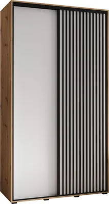 Produktbild von MEBLE KRYSPOL Sapporo 1 Schrank mit 2 Schiebetüren  - 205,2x140x45 cm - Artisan Weiß Schwarz