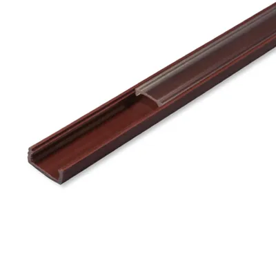 Produktbild von MasterLED LED Slim Profil PVC 16x7mm Braun 2m – Flache LED Leiste Aufbauprofil mit klarer Abdeckung – Mini Schiene Lichtleiste