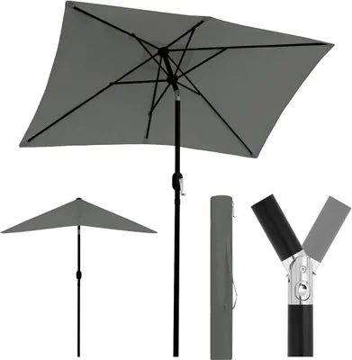 Produktbild von WOLTU Sonnenschirm, UV-Schutz, Neigungsverstellbar, Belüftet, Rechteckig, Dunkelgrau