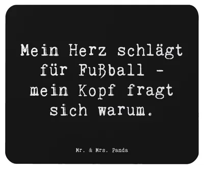 Produktbild von Mr. & Mrs. Panda Mauspad Spruch Fußball Liebe - Schwarz - Geschenk, Herz, Mouse Pad, Teamsport, Sportler Geschenke, Leidenschaft, computermatte, mousematte, pc, Verstand