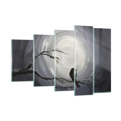 Produktbild von Bilder auf glas - Vogel Baum modern - 150x100cm - Glasbilder - Wandbilder - Kunstdruck - zum Aufhängen bereit - Wanddekoration aus Glas - Glas Bilder - Wandbild auf Glas - 5 Teile - GEG150x100-3432
