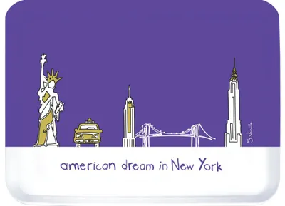 Produktbild von Serviertablett Tablett American Dream in New York - lila - ca 33 x 43 cm