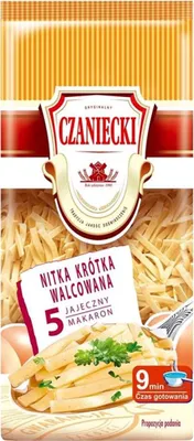 Obrázek produktu pro Czaniecki Těstoviny 5 Jeczny Nitka Krótka Walcowana 250 G