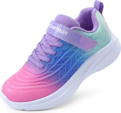 Produktbild von DREAM PAIRS Turnschuhe Kinder Sportschuhe Mädchen Jungen Sneaker Atmungsaktiv Laufschuhe Outdoor Klettverschluss,Size 35,Rosa/Blau/Grün,SDRS2411K