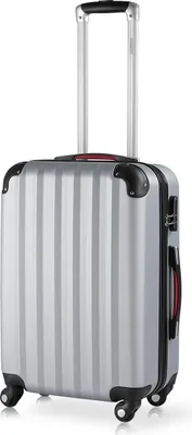 Produktbild von MONZANA® Koffer Handgepäck ABS Hard Case 4 Rollen Teleskopgriff Zahlenschloss Kantenschutz Reisekoffer Hartschalenkoffer Rollkoffer Trolley Silber L