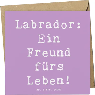 Produktbild von Mr. & Mrs. Panda Grußkarte Spruch Labrador Freund - Lavendeltraum - Geschenk, Leben, liebevoller Hund, Hunderasse, Hunderassen Beschreibung, Glückwunschkarte, doppelkarte