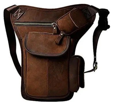 Image de Poche de ceinture en cuir, marron, 17x7x28 cm