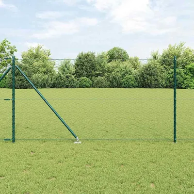 Produktbild von Maschendrahtzaun aus PVC-beschichtetem Stahl mit grünen Pfosten, 10 x 1 m, für Garten und Terrasse