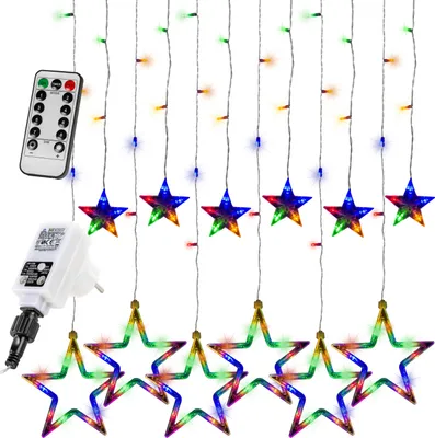 Produktbild von VOLTRONIC 12 Sterne 150 LED Lichtervorhang Lichterkette Innen Außen Party Deko