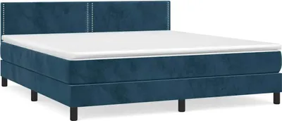 Produktbild von vidaXL Boxspringbett mit Matratze Dunkelblau 160x200 cm Samt