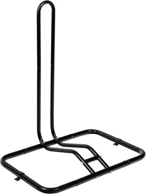 Productafbeelding van Famanu fietsenrek zwart/zilver - Aluminium vloerstandaard 38 x 42 x 75 cm - Geschikt voor 1 fiets