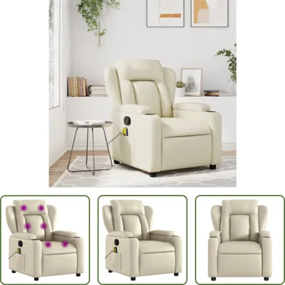 Produktbild von The Living Store Massagesessel Creme Kunstleder