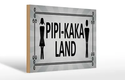 Produktbild von Holzschild Hinweis 30x20cm Pipi-Kaka Land Toilette