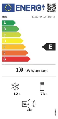 Image de Réfrigérateur table top 47.5cm 85l blanc - Beko - TS190340N -