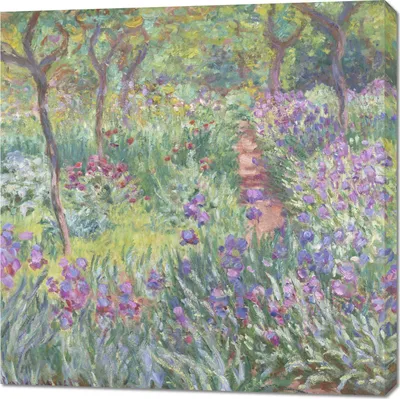 Image de Tableau 90 x 90 cm Le jardin de l'artiste à Giverny, Monet Vintage