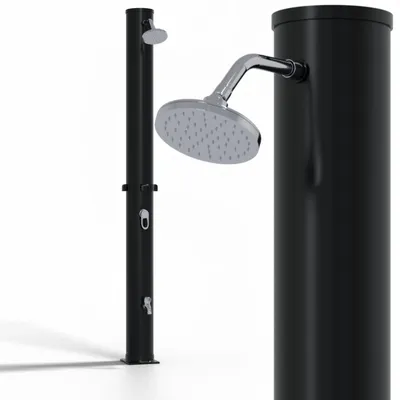 Produktbild von Solardusche 35L rund Schwarz Pooldusche Campingdusche Gartendusche Outdoor Fußdusche Universal Stromlos