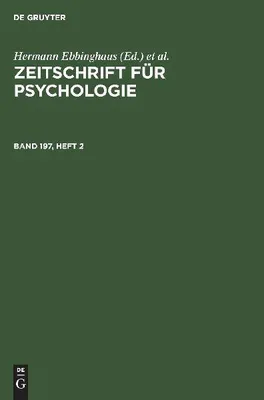 Produktbild von Zeitschrift für Psychologie. Band 197, Heft 2