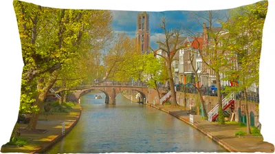 Produktbild von MuchoWow® Zierkissen Sofakissen Wohnzimmer Dekokissen 60x40 cm Pflanzen - Utrecht - Wasser - Kopfkissen - Polster mit Foto