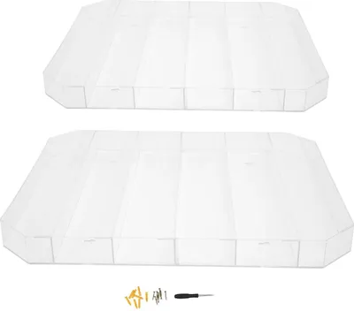 Produktbild von Nagellackregal - Wandmontiertes Acryl-Display - 6 Ebenen - 50x5x60 cm - 2er-Set - Rechteckig - Transparent