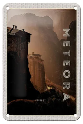 Produktbild von Blechschild Reise 12x18cm Griechenland Meteora Gebirge Natur Schild