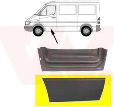 Produktbild von VAN WEZEL 3075171 Autotür Reparaturblech äusserer Teil unterer Teil vorne Links passend für MERCEDES-BENZ SPRINTER 3-t Kasten (903) SPRINTER 3-t Bus