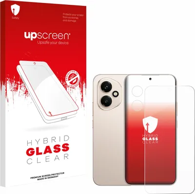 A product package for a screen protector is shown next to a smartphone.