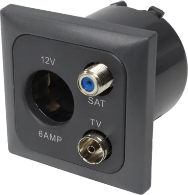 Image de C-Line Presto Inprojal CBE 12 Volt Prise Sat TV + cadre + isodose anthracite