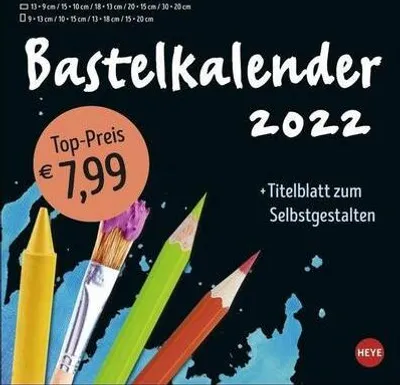 Produktbild von Bastelkalender 2022 groß schwarz