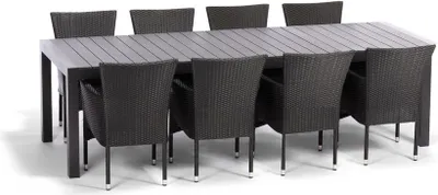 Image de Iwome Ess -Set falten Granada xxl Anthracit + 8x Sessel Barcelona Anthracit