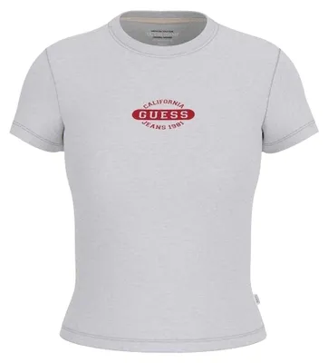 Productafbeelding van Guess - Dames T-shirt, ronde hals, slim fit, model GT28523 (maat 38 EU) (lichtgrijs)