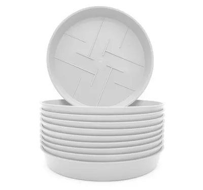Produktbild von Plastard Untersetzer 10er Set Ø 12 cm Weiss - Blumentopf Pflanztopf Kübel