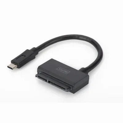 Produktbild von Digitus USB 3.1 Type-C™ - SATA 3 Adapterkabel für 2,5" SSDs/HDDs, USB Typ-C, Schwarz, China, Windows 10, Windows 10 Home x64, Windows 7, Windows 7 Home Premium x64, Windows 8, Windows 8 x64,..., Mac OS X 10.11 El Capitan, Mac OS X 10.12 Sierra, Mac OS X 10.2 Jaguar, Mac OS X 10.3 Panther, Mac..., ChromeOS