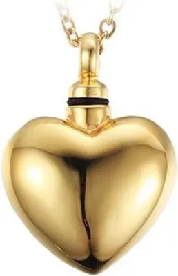 Produktbild von Luxe Ascheanhänger mit Kette (55 cm) für Asche, Haare oder Parfum - Gedenkschmuck in Herzform - inkl. Asfüllhilfe und Aufbewahrungstasche