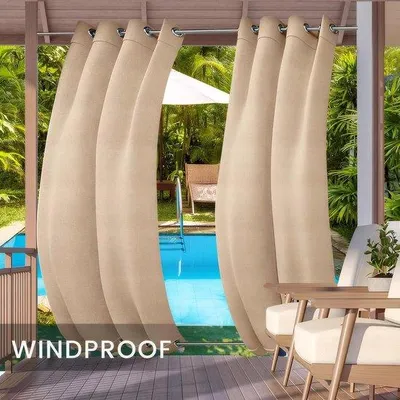 Produktbild von Famanu Gartenvorhang 132x274 cm - Winddicht, wasserabweisend