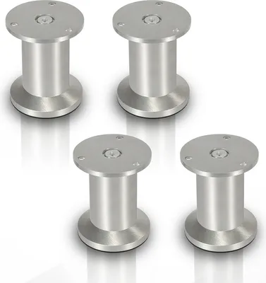 Image de Yakimz 4x pieds de meuble Pieds de meuble en aluminium Diamètre 40 mm Hauteur 100mm Noir Réglable en hauteur