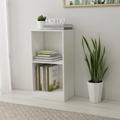 Imagen del producto de Estantería blanca de 40 x 24 x 75 cm, fabricada en madera contrachapada