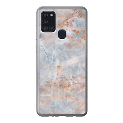 Produktbild von MuchoWow® Handyhülle Schutzhülle Hülle für Samsung Galaxy A21s Marmor - Luxus - Orange Silikon Softcase Handy Hülle - Hartschale