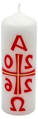 Produktbild von Osterkerze 15 x 5 cm mit Jahreszahl 2025 und Kreuz