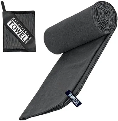 Zdjęcie produktu dla Ibenzoa® Ręcznik z mikrofibry, 40 x 80 cm – kompaktowy i szybko schnący, wyjątkowo chłonny, antybakteryjny, z zapięciem na klamrę i siatkowym woreczkiem, można prać w pralce w temperaturze do 30°C, idealny do sportu i podróży