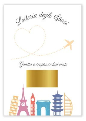 Produktbild von Rubbelkarte für Hochzeitslotterie - Mit Gewinnfeld für Hochzeitsreise - Set für das Brautpaar