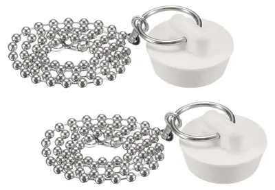 Produktbild von Abflussstopfen 2 Stück Ø25mm Gummi Weiß für Badewanne Waschbecken Spülbecken