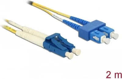Productafbeelding van Delock - Netwerkkabel - LC single-mode (M) naar SC single-mode (M) - 2 meter - Glasvezel - 9/125 micrometer - OS2 - Vrij van halogene stoffen - Geel