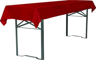 TexDeko Tischdecke für Bierzeltgarnitur 100x250cm, waschbar (Rot)
