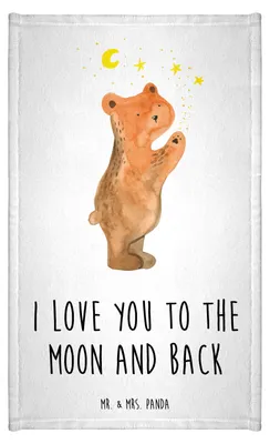 Produktbild von Mr. & Mrs. Panda Handtuch Verliebter Bär - Weiß - Geschenk, To The Moon And Back, baumwolle, Verliebte, gäste wc, Partner, Klein, Teddy, Gäste-WC, Frotteetuch, Spruch