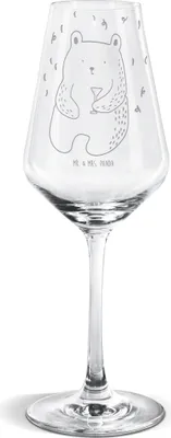 Produktbild von Mr. & Mrs. Panda Weinglas Bär Party - Transparent - Geschenk, Geburtstagsgeschenk, Weißweinkelch, wein glas, Für Weißwein, Lustig, Geburtstag, Teddy, Gute Laune