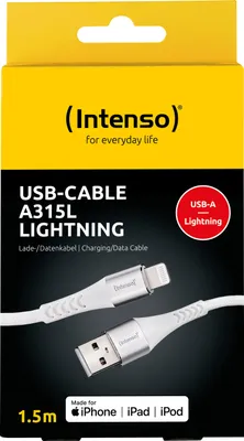 Produktbild von Intenso 7902102, 1,5 m, USB A, USB C/Micro USB-A/Lightning, Männlich, Männlich, Weiß