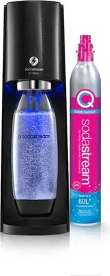 Immagine prodotto di Sodastream E-Terra Gasatore, 1 bottiglia lavabile in lavastoviglie, 1 bombola di CO2 da 60 litri, nero