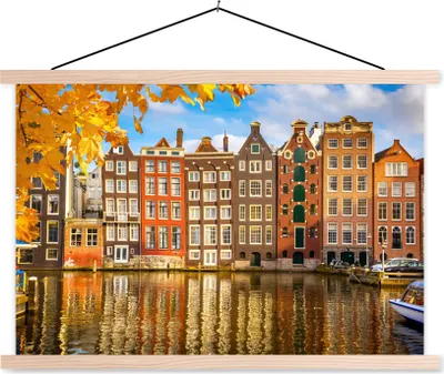 Produktbild von MuchoWow® Textilposter Architektur - Aufschwung - Amsterdam 60x40 cm mit holzfarbenen Rahmen - Bilder