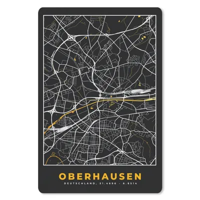 Produktbild von MuchoWow® Mauspad Mousepad Schwarz und Gold - Stadtplan - Oberhausen - Deutschland - Karte 18x27 cm - Mousepads - Maus Mat - Pad - Mausunterlage